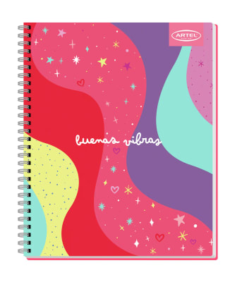 CUADERNO UNIV. MAT. 7MM 100 HJS BUENAS VIBRAS ARTEL 201203741