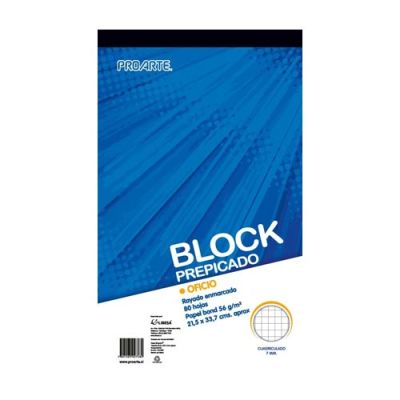 BLOCK PREPICADO 7 MM.80 HJS OFICIO 1