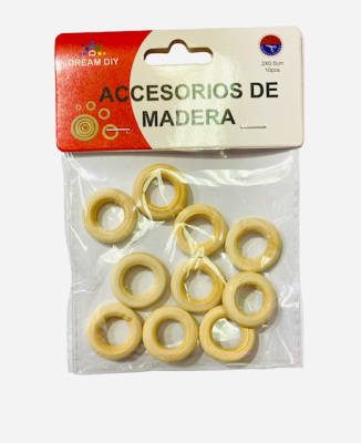 CIRCULOS DE MADERA NATURAL 2X0.5 CM 10 PCS DREAM DIY 231241