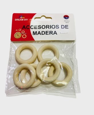 CIRCULOS DE MADERA NATURAL 3X0.6 CM 6 PCS DREAM DIY 231251