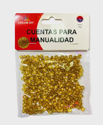CUENTAS DE ACRILICAS  DORADAS 4 MM 25 GR DREAM DIY 233071