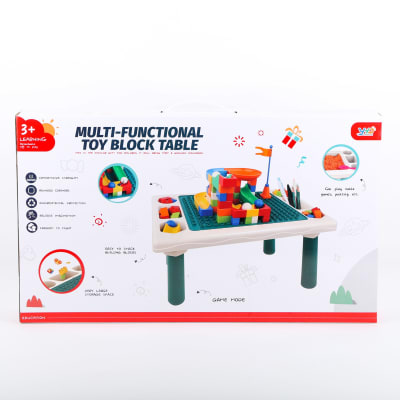 MESA DE BLOQUES ARMABLES MULTIFUNCIONES VERDE 58 PCS OTG09250081