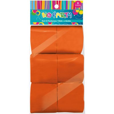 FESTON NARANJO 6 UNID. 4 CM x 10 MT BIG PARTY 4045411