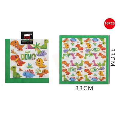 SERVILLETA DISEÑO DINOSAURIO 16 PSC 33X33 CM FELIZ 6144101