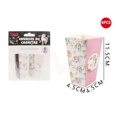 CAJA DE CABRITAS DISEÑO UNICORNIO 6 PSC 11.5 CM FELIZ 6144191