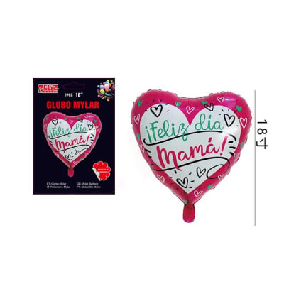 GLOBO FELIZ DIA MAMÂ CORAZÓN C/CORAZON 46 CM 6073101