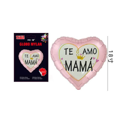 GLOBO TE AMO MAMÂ CORAZÓN ROSADO 43 CM 6073151