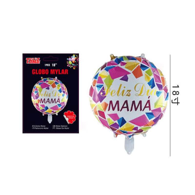 GLOBO FELIZ DIA MAMÂ REDONDO BLANCO 46 CM 6073161