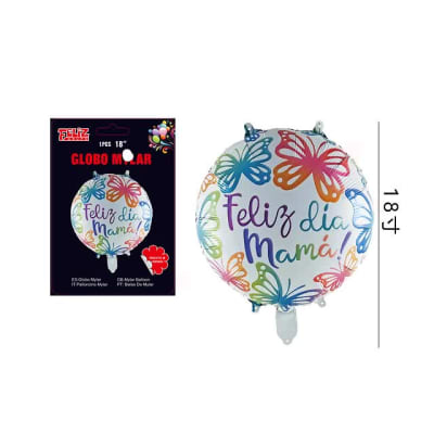GLOBO FELIZ DIA MAMÂ REDONDO BLANCO 46 CM 6073171