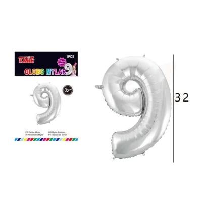 GLOBO N° 9 81 CM METALICO HELIO O AIRE 6078361