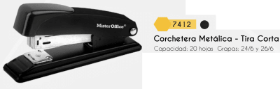 CORCHETERA 26/6 20 HJAS NEGRA TIRA CORTA MISTER OFFICE 74122