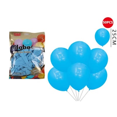 GLOBO CELESTE 50 PC 25 CM N°10 LATEX FELIZ GRUPO 6078421