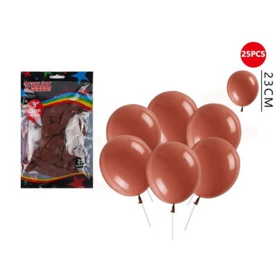 GLOBO CAFE 25 PC 23 CM N°9 LATEX FELIZ GRUPO 6078671