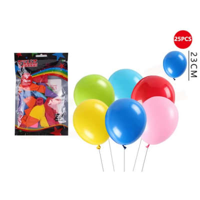 GLOBO COLORES 25 PC 23 CM N°9 LATEX FELIZ GRUPO 6078791
