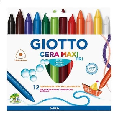 LAPIZ DE CERA 12 COLORES GIOTTO TRIANGULAR MAXI TRI 2027021