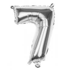 GLOBO N° 7 COLOR PLATEADO 46 CM HELIO O AIRE1