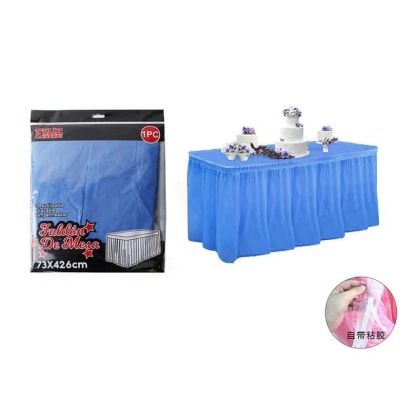 FALDON DE MESA PLASTICO AZUL 426X73CM FELIZ 6089371
