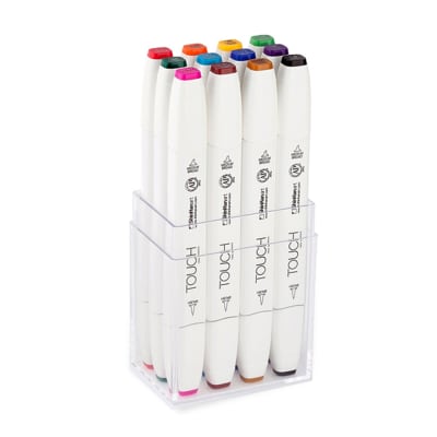 SET TOUCH BRUSH 12 COLOES BASICOS DOBLE PUNTA BIS/PINCEL 12112131