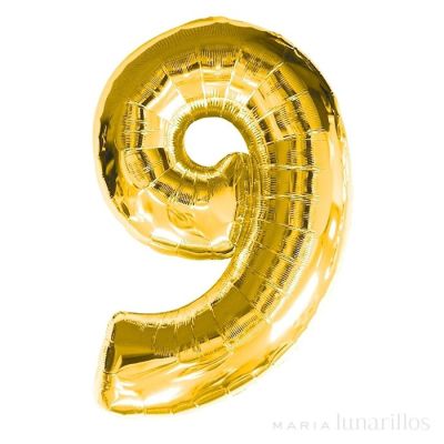 GLOBO N° 9 COLOR DORADO 46 CM HELIO O AIRE1