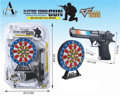 PISTOLA CON TIRO AL BLANCO ELECTRONICO EN BLISTER1