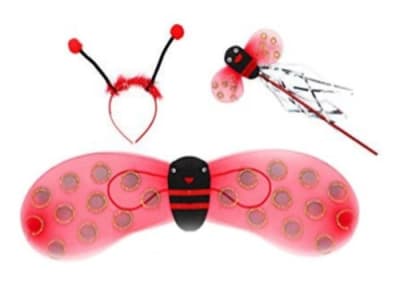 DISFRAZ ALAS ABEJA O CHINITA VARITA Y CINTILLO CADA ALA 35 CM F2891