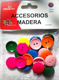 BOTONES DE MADERA COLOR 1.8 CM 22 PCS DREAM DIY 244631