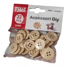 BOTONES MADERA 22UNID. 20MM. MOTARRO 1319391