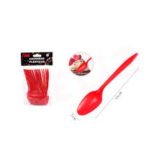 CUCHARA PLÁSTICO ROJO 20 UNID. FELIZ 6052481