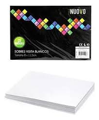 SOBRE VISITA BLANCO 8X11.5CM 25 UNID NUOVO 500001