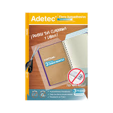 FORRO AUTOADHESIVO TRANSPARENTE 3 HOJAS 50X36CM ADETEC 034608  34601