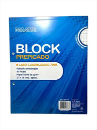 BLOCK PREPICADO PROARTE CARTA 80 HJS 7MM1