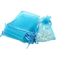 BOLSA ORGANZA (JOYAS) CELESTE 10X15 CM 5 PCS ME069-71