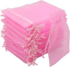 BOLSA ORGANZA (JOYAS) ROSADA 10X15 CM 5 PCS ME069-61