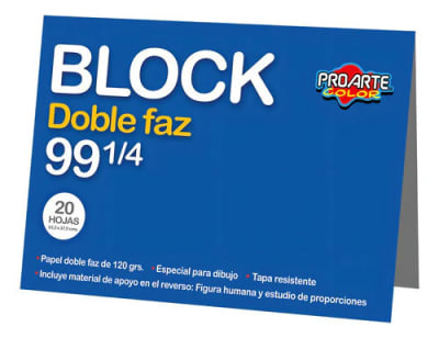 BLOCK DIBUJO DOBLE FAZ 99 1/4 20 HJS 53,5 X 37,5 CM PROARTE 12402-81