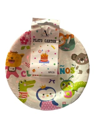 PLATOS 6 UNID. FELIZ CUMPLEAÑOS ANIMALES 18 CM F10591