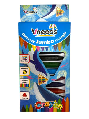 LAPIZ CERA  X12 TRIANGULAR JUMBO VNEEDS YUANDA V1001C  0019121