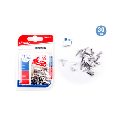 BROCHE 2 PATAS MARIPOSA PLATEADO 19MM. 30 UNID. MOTARRO MA011-51