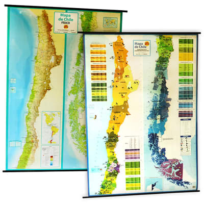 MAPA DE CHILE FISICO Y POLITICO C/RECURSOS 90X130 CM1