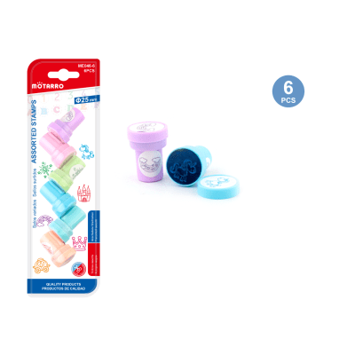 TIMBRE DISEÑOS SURTIDOS 6 UNID. 25MM DISPLEY MOTIVACIONAL MOTARRO ME046-61