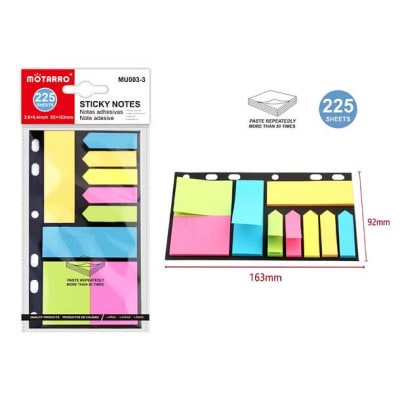 NOTAS ADHESIVAS DIFERENTES DISEÑOS 225 PCS MU003-31