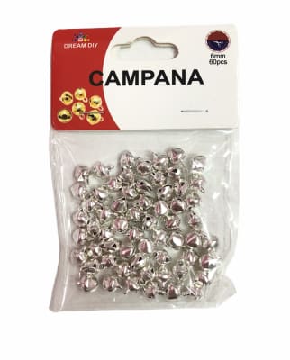 CASCABELES METALICOS PLATEADO 6 MM 60 PCS. DREAM DIY1