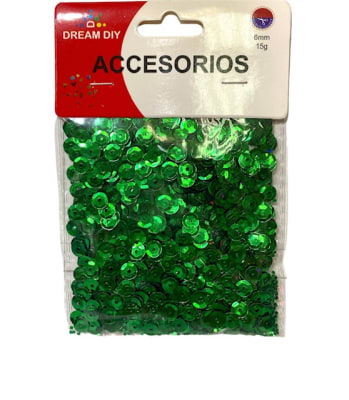 LENTEJUELA BOLSA 12 GRS 8 MM VERDE DREAM DIY 202291