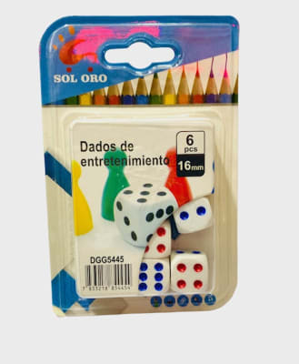 SET DE DADOS 6 UNID. 16MM. DISPLEY BLANCO 54451
