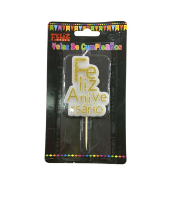 VELA FELIZ ANIVERSARIO MULTICOLOR 11 CM FELIZ 6095421