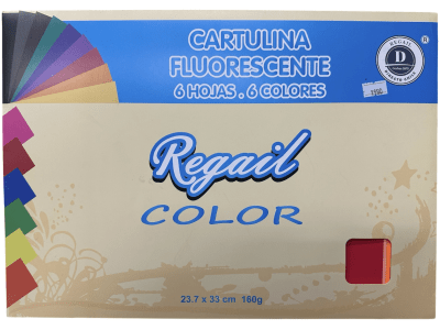 CARPETA DE CARTULINA FLUORESCENTE 6 PLIEGOS 23x33CM REGAILFN-26281