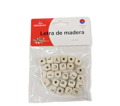 CUBOS LETRAS DE MADERA 10X10 MM 13 GRS DREAM DIY 202631