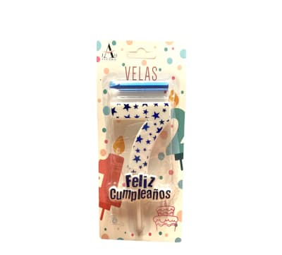 VELA FELIZ CUMPLEAÑOS N°7 PLASTICA 10 CM F3472