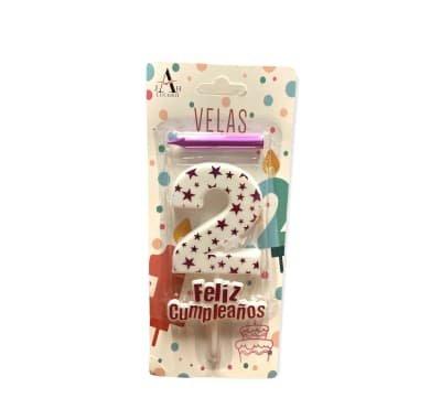 VELA FELIZ CUMPLEAÑOS N°2 PLASTICA 10 CM F3421
