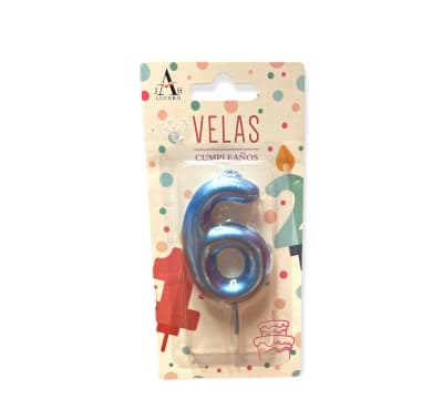 VELA CUMPLEAÑOS N°6 7CM F3062