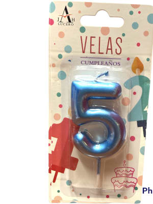VELA CUMPLEAÑOS N°5 7CM F3051